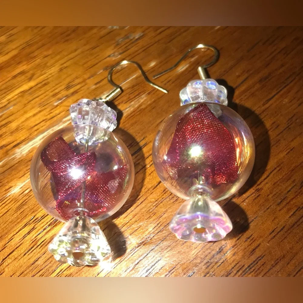 “Peppermint Discs” Wrapped Hard Candy Sweets Cinnamon Bon Bon Kawaii Red Earring